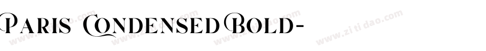 Paris Condensed Bold字体转换